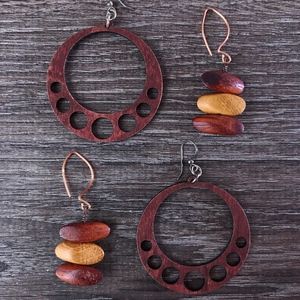 Wooden treasures 2pc earring set